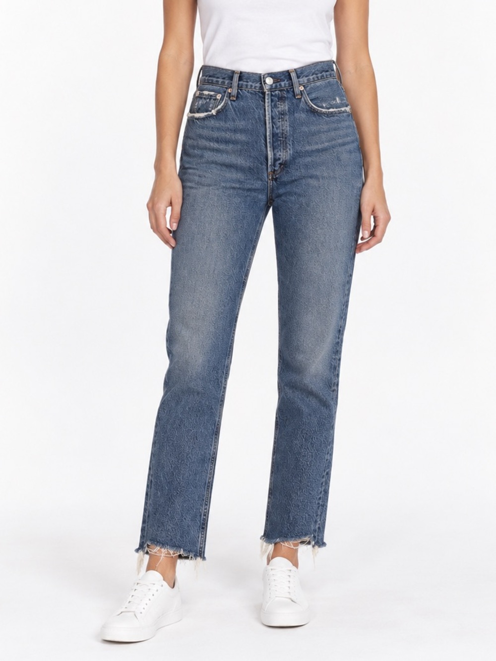 AGOLDE Riley High Rise Straight Crop Jeans (Size 27)